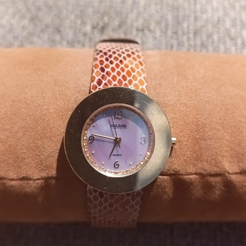 Joan Rivers Classic faux snake skin leather band round women's watch